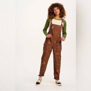 LIMITED EDITION Lucy & Yak Cotton Dungarees with Pumpkin Patch Embroidery UK 10